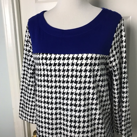 Kim Rogers Houndstooth Top. Plus Size 1X - Picture 2 of 5